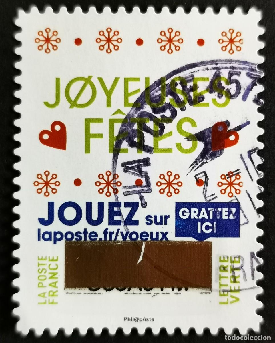 Sellos: Sello Francia 2018,Felicita navide&ntilde;a: Saludos de Rasca y Gana, Sin Valor Facial Michel: FR 7204