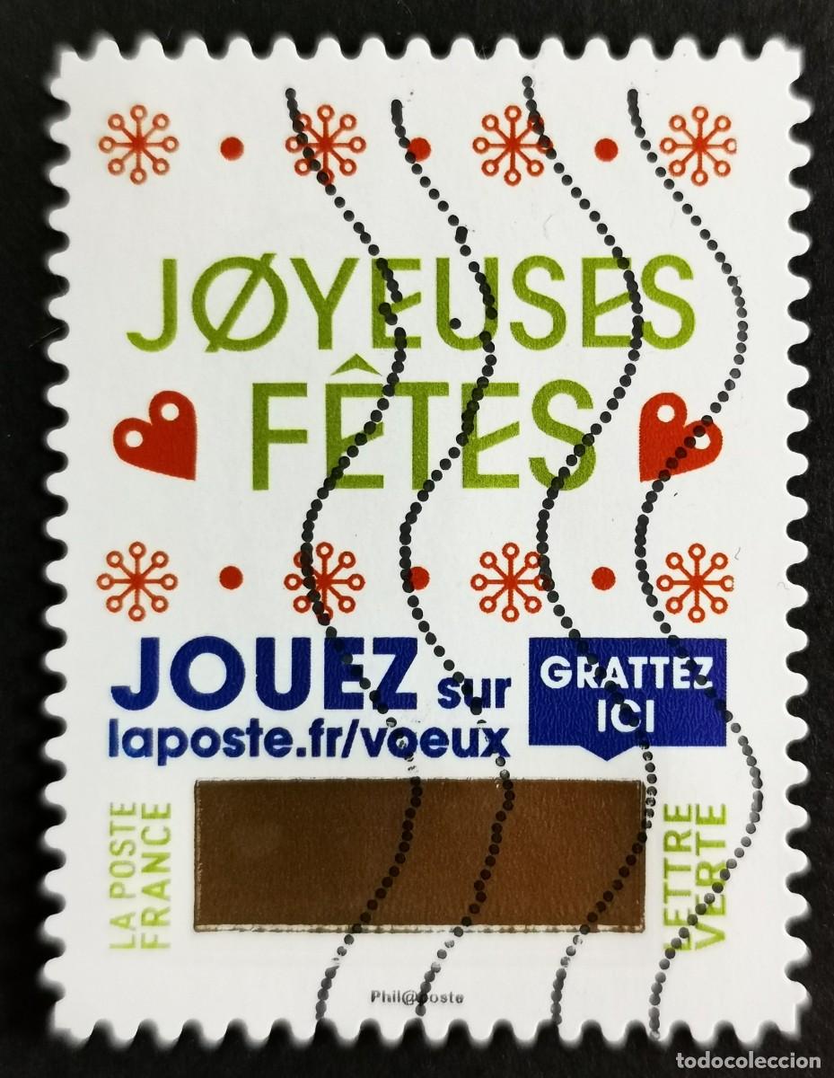 Sellos: Sello Francia 2018,Felicita navide&ntilde;a: Saludos de Rasca y Gana, Sin Valor Facial Michel: FR 7204