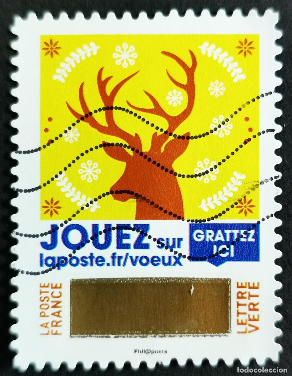 Sellos: Sello Francia 2018,Felicita navide&ntilde;a: Saludos de Rasca y Gana, Sin Valor Facial Michel: FR 7206