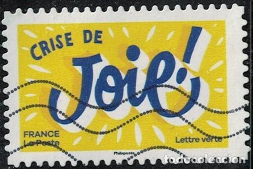 Sellos: Francia 2024 Oblit&eacute;r&eacute; Used Les petits mots pour de grandes f&ecirc;tes Crise de Joie Y&T FR 2493