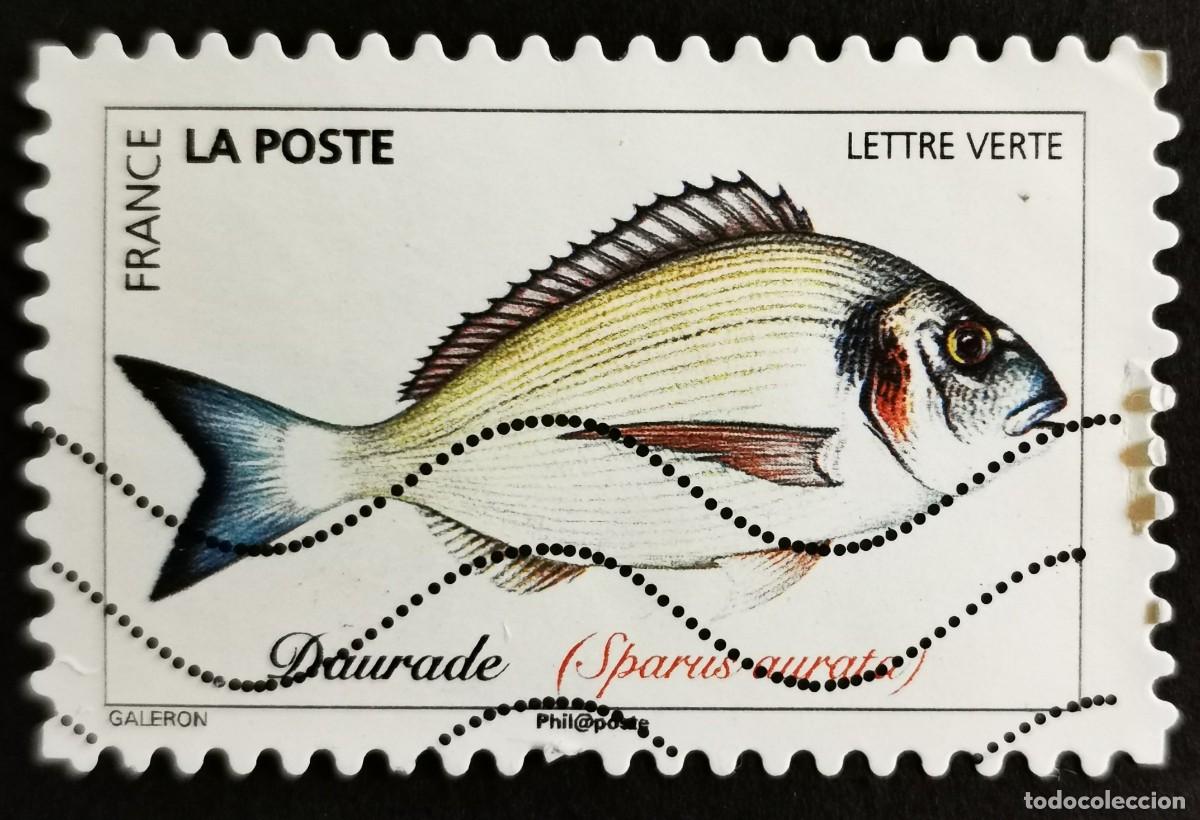 Stamps: Sello Francia 2019,Peces del oc&eacute;ano: Dorada (Sparus aurata) , Sin Valor Facial Michel: FR 7266