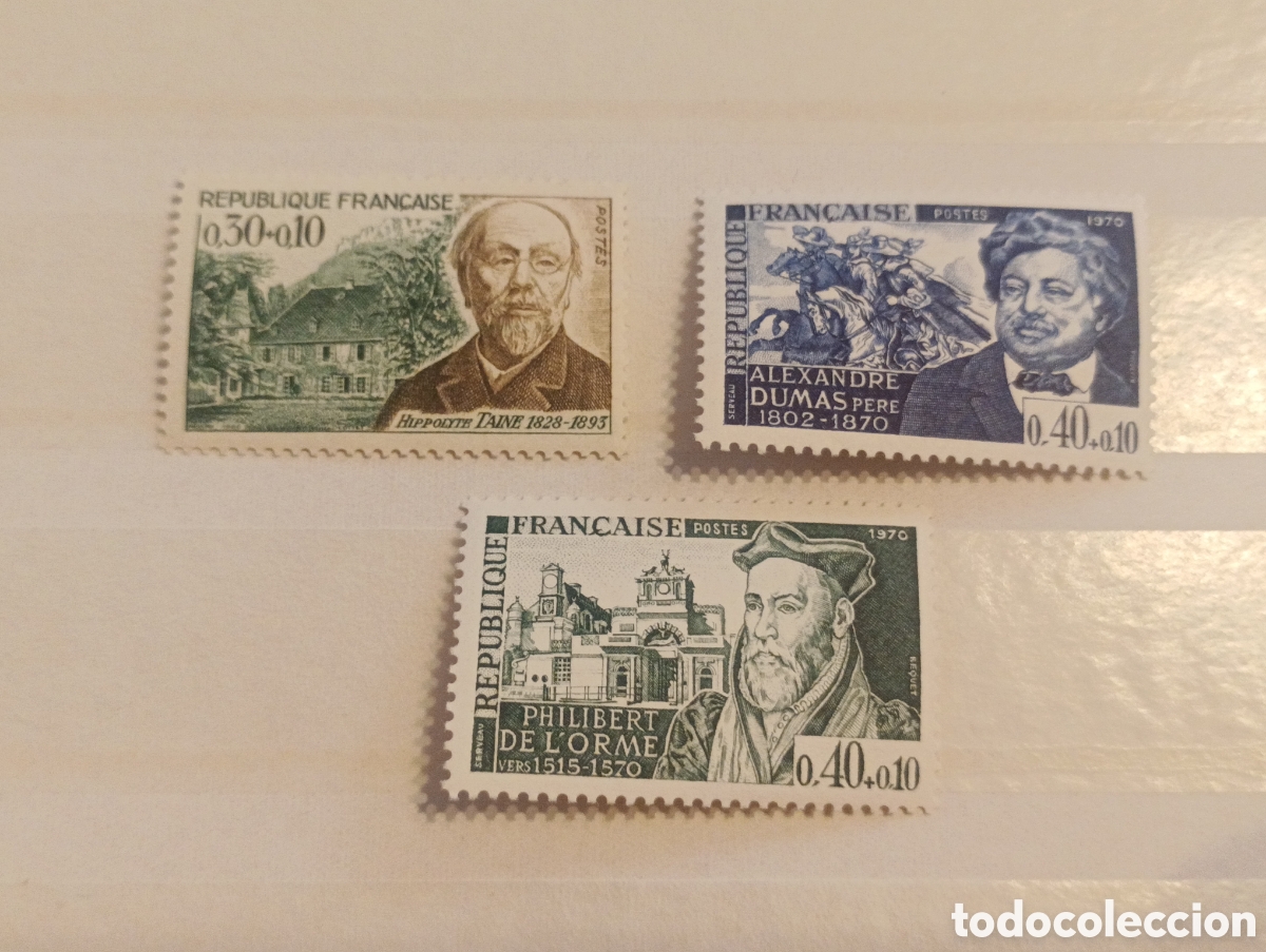 Sellos: Lote 3 sellos francia, 1970 Yvert 1475 nuevos con goma sin matasellos