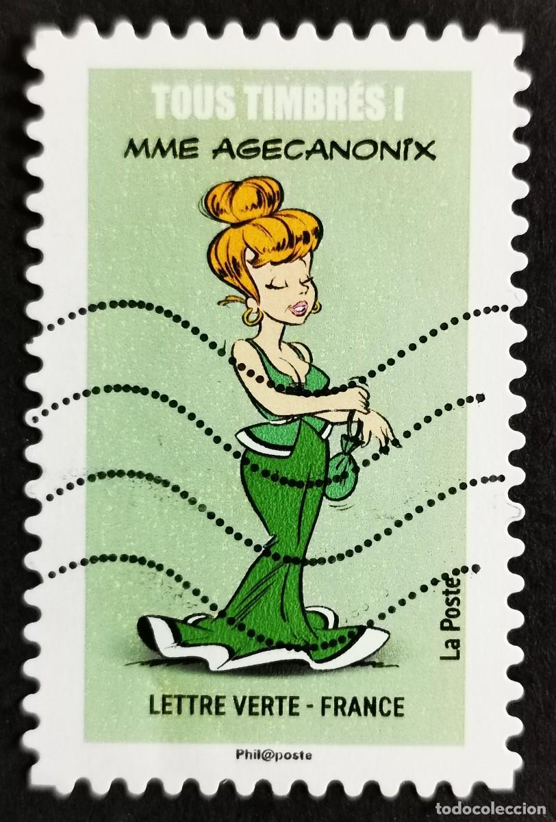 Francobolli: Sello Francia 2019,Personajes c&oacute;mic Asterix: Se&ntilde;ora Agecanonix, Sin Valor Facial Michel: FR 7351