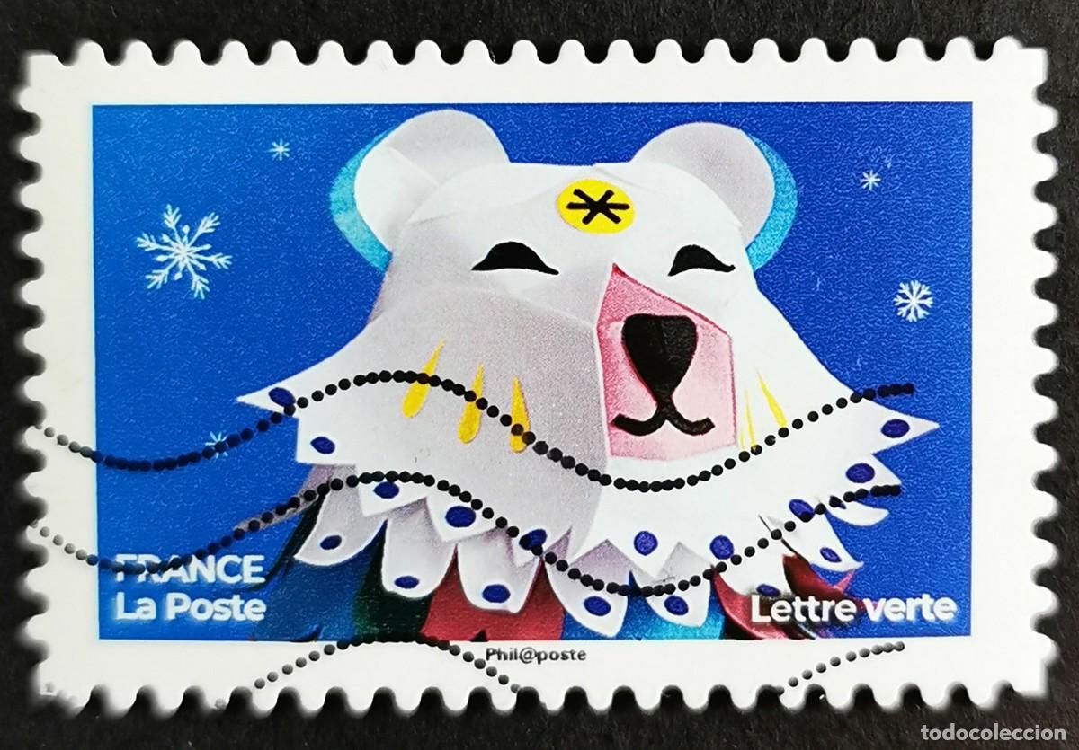 Sellos: Sello Francia 2019, Sellos navide&ntilde;os 2019 Cabeza de oso polar, Sin Valor Facial Michel: FR 7482