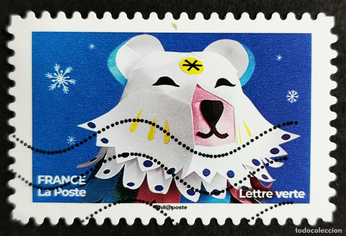 Sellos: Sello Francia 2019, Sellos navide&ntilde;os 2019 Cabeza de oso polar, Sin Valor Facial Michel: FR 7482