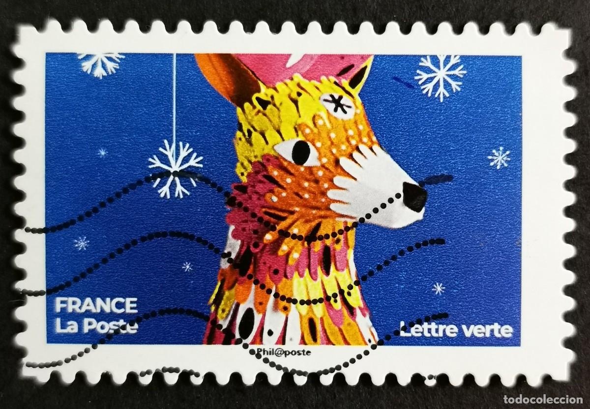 Sellos: Sello Francia 2019, Sellos navide&ntilde;os 2019 Cabeza de reno, Sin Valor Facial Michel: FR 7487
