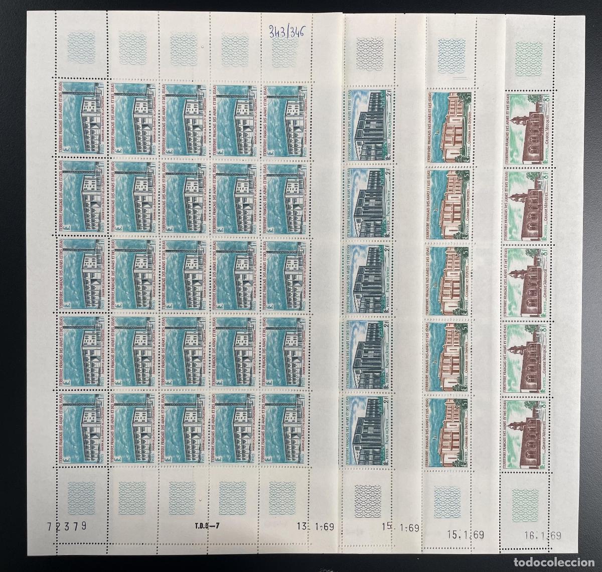 Sellos: Afars and Issas 1969 YT 343-346 arquitectura de tablero edificios