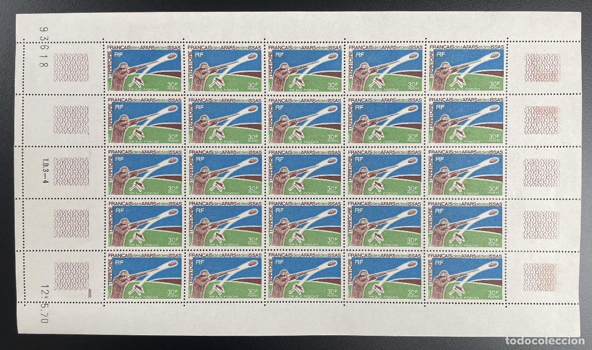 Sellos: Afar and Issas 1970 YT 361 tablero de tiro trampa bolas paloma deportiva tierra batida