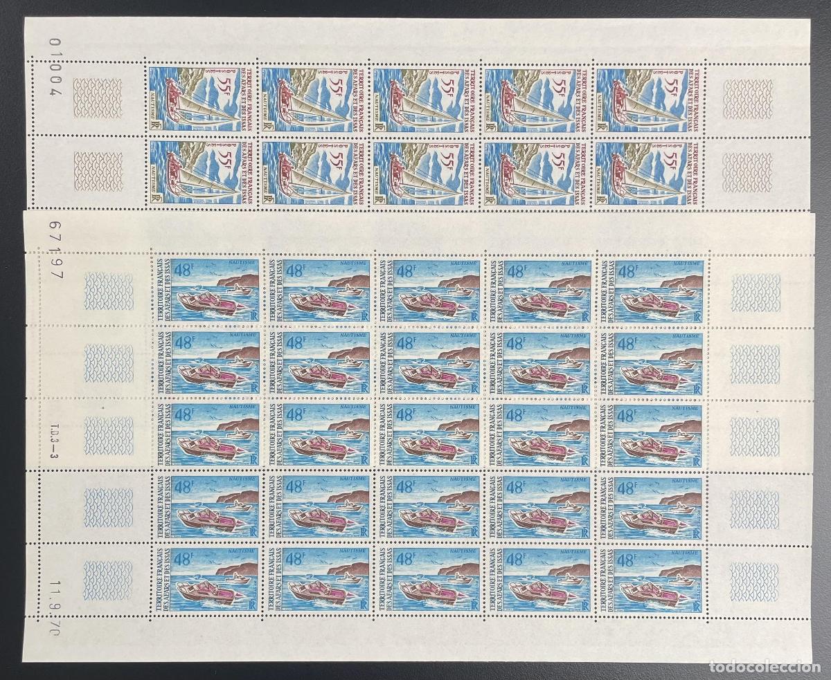 Sellos: Afars and Issas 1970 YT 363-364 a bordo de barcos veleros paseos en bote