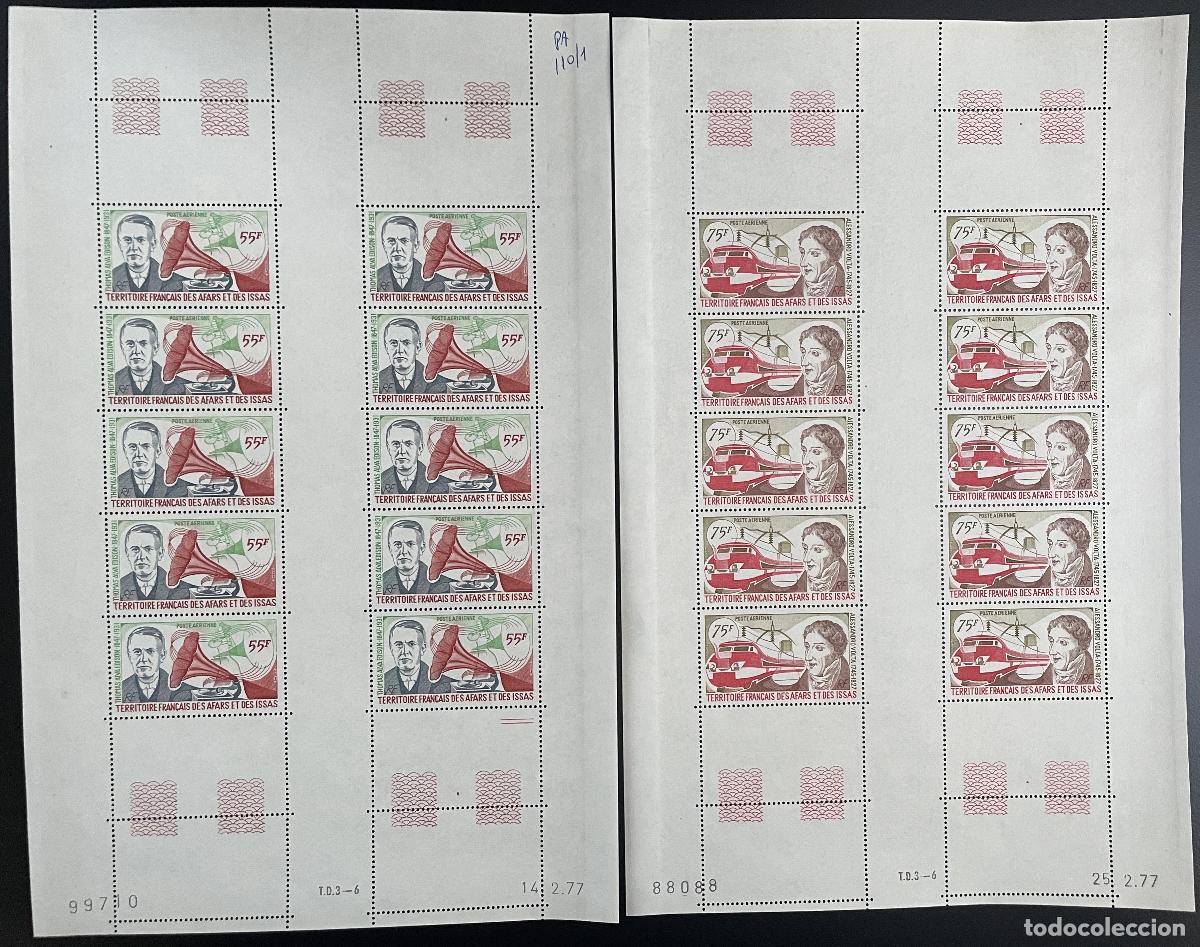 Sellos: Afars and Issas 1977 YT PA 110-11 a bordo de Edison Volta music train TGV