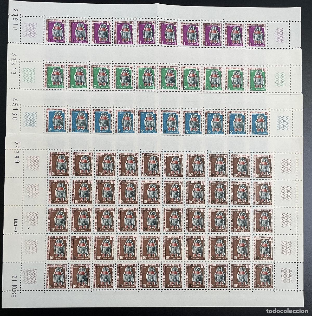 Sellos: Jarra de leche los n&oacute;madas Afars and Issas 1970 YT Tax 1-4 hojas