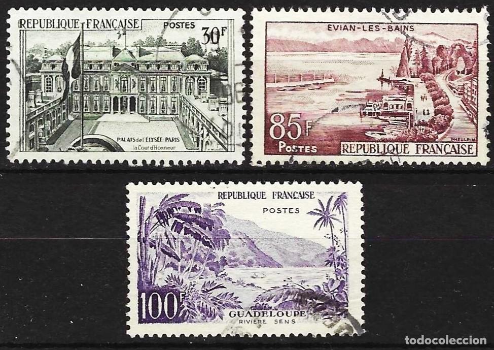 Sellos: Francia 1959 - Mi 1232 a 1234 - YT 1192 a 1194 - Turismo ( Serie completa )