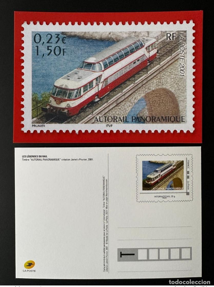 Sellos: Tarjeta postal de Francia 2021 Entire Train Legends of the Rail Scenic Railcar