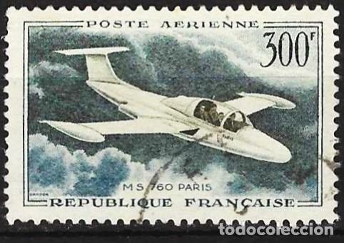 Sellos: Francia 1959 - Mi 1231 - YT A 35 - Avi&oacute;n Morane-Soulnier 760 ( A&eacute;reo )