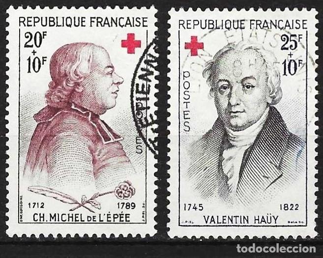 Sellos: Francia 1959 - Mi 1270 y 1271 - YT 1226 y 1227 - Para la Cruz Roja