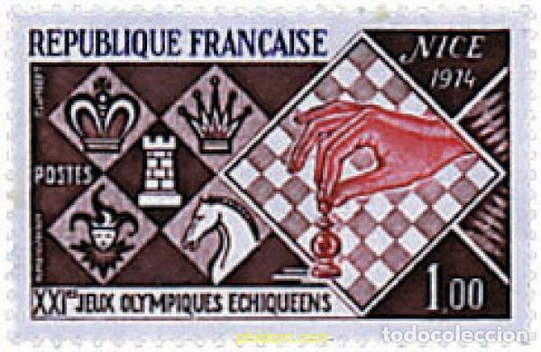 Sellos: 30678 MNH FRANCIA 1974 21 OLIMPIADA DE AJEDREZ EN NIZA