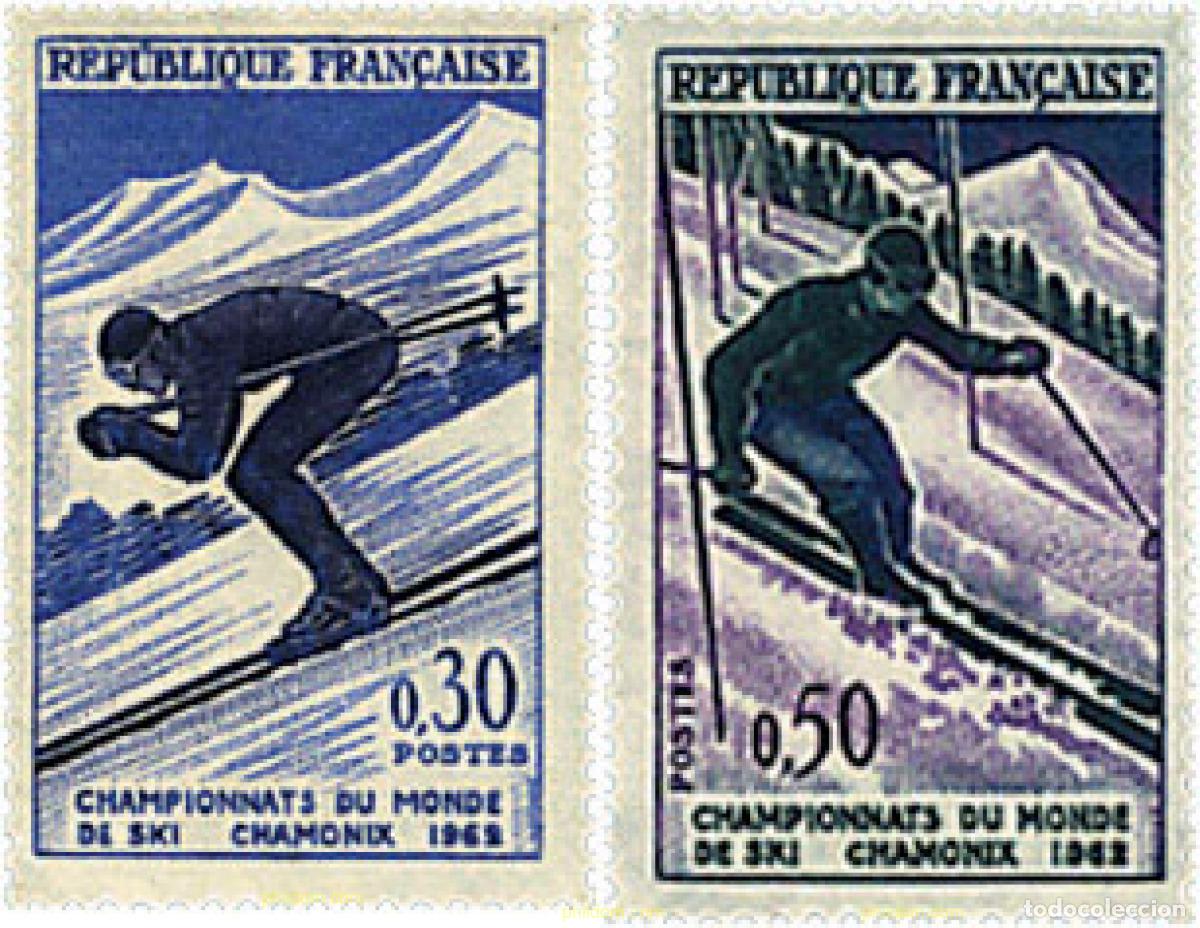 Sellos: 88242 MNH FRANCIA 1962 CAMPEONATOS DEL MUNDO DE ESQUI EN CHAMONIX