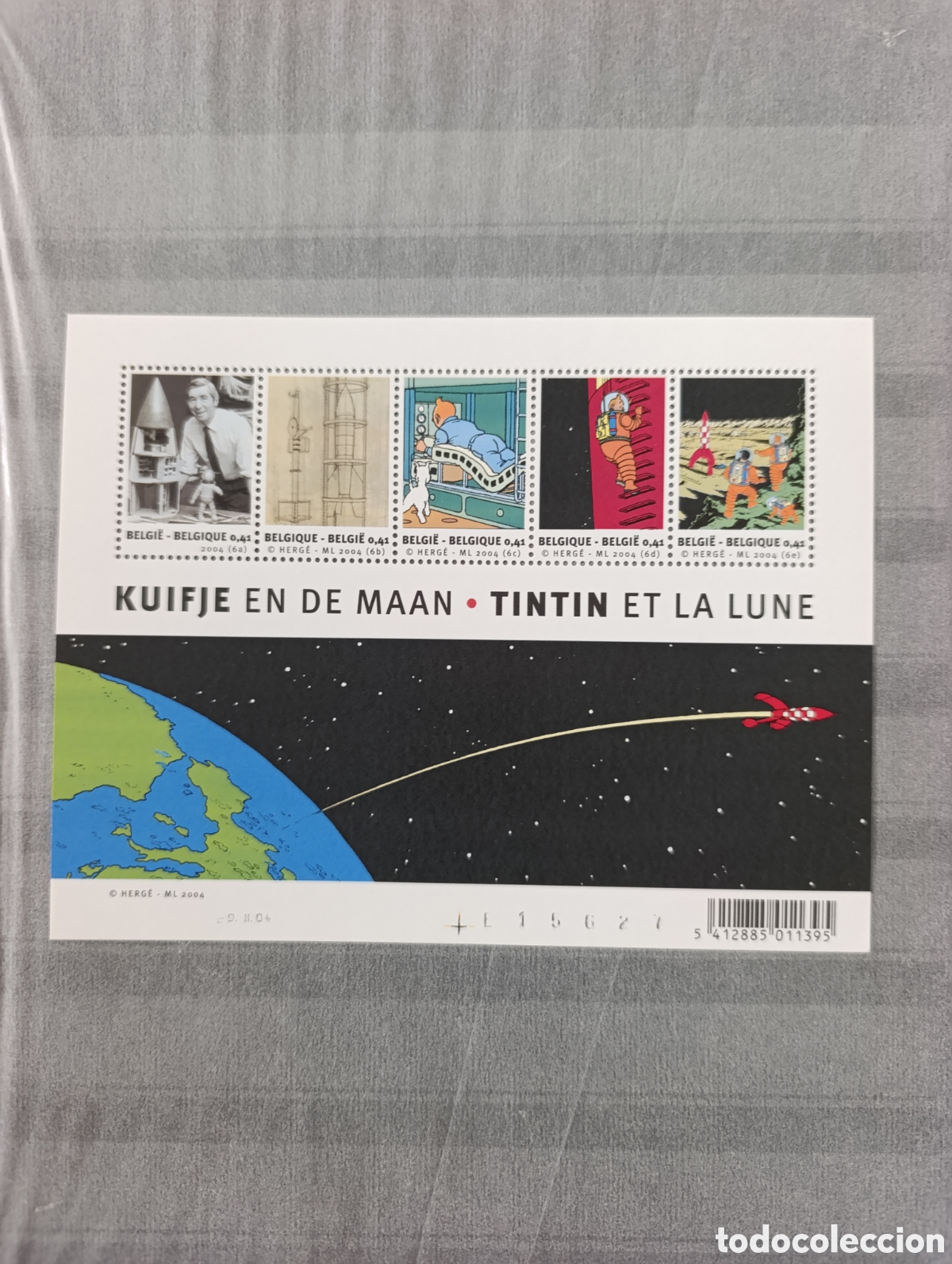 Sellos: TINTIN SELLOS - HOJA TINTIN Y LA LUNA 2004 B&Eacute;LGICA