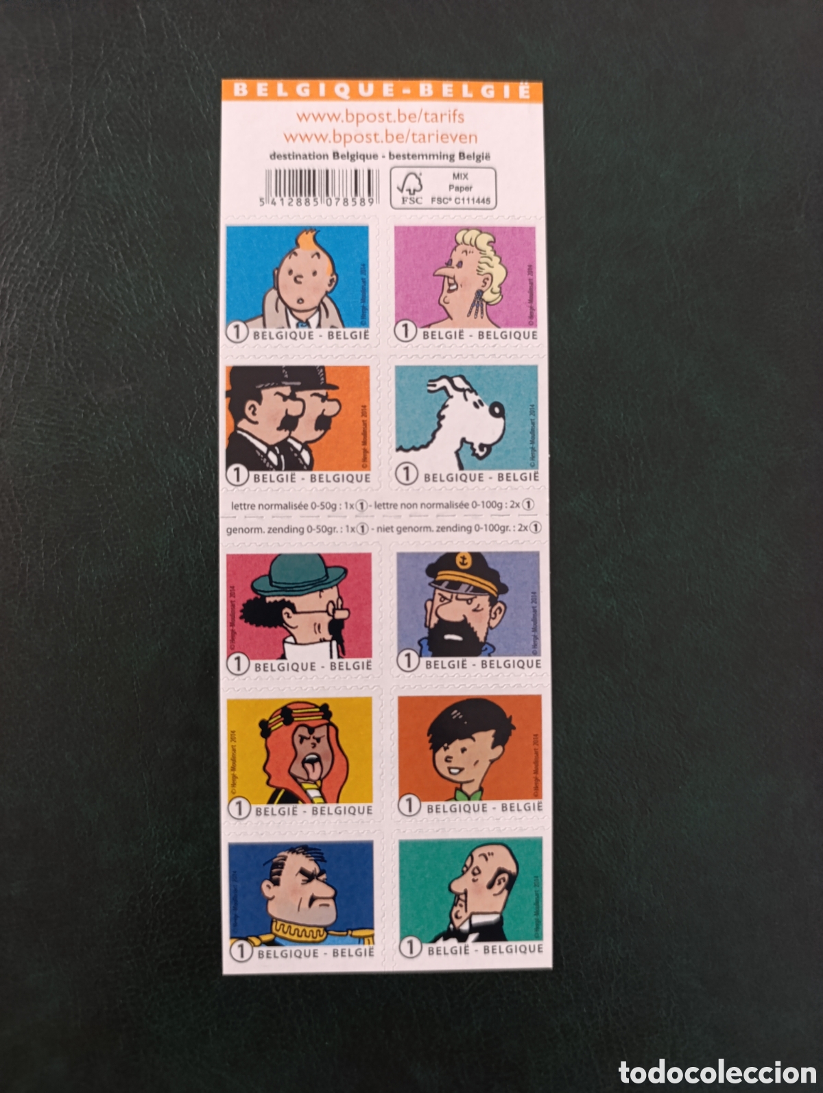 Sellos: TINTIN SELLOS - HOJA BELGICA 2014