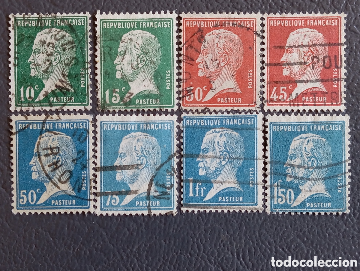 Sellos: FRANCIA 1923 &middot; &rdquo;Type Pasteur&rdquo; &middot; 8 Valores &middot; Yvert 170-181 &middot; Scott 185-196 &middot; Usados