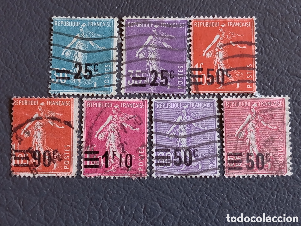 Sellos: FRANCIA 1926 &middot; &rdquo;Semeuse Cam&eacute;e Surcharg&eacute;e&rdquo; &middot; 7 Valores Sobrecargados &middot; Yvert 217-227 &middot; Usados