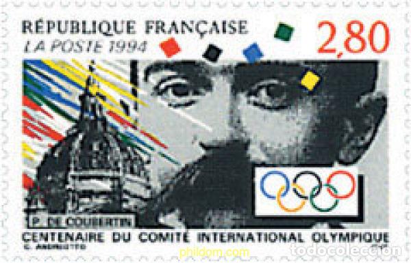 Sellos: 65892 MNH FRANCIA 1994 CENTENARIO DEL COMITE OLIMPICO INTERNACIONAL