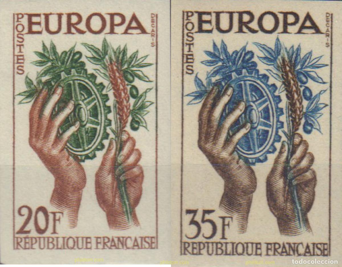 Sellos: 15291 MNH FRANCIA 1957 EUROPA CEPT. FACTOR DE PAZ Y FUENTE DE BIENESTAR