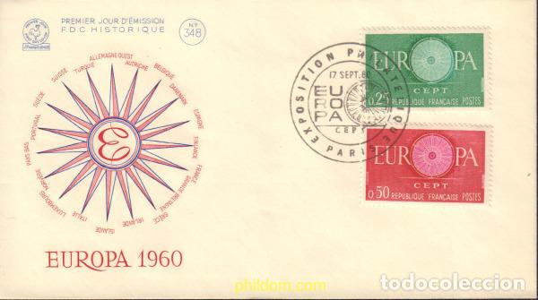 Sellos: 600197 MNH FRANCIA 1960 EUROPA CEPT. RUEDA CON 19 RADIOS