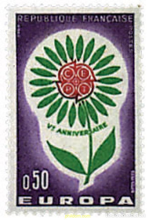 Sellos: 217906 MNH FRANCIA 1964 EUROPA CEPT. MARGARITA CON 22 PETALOS