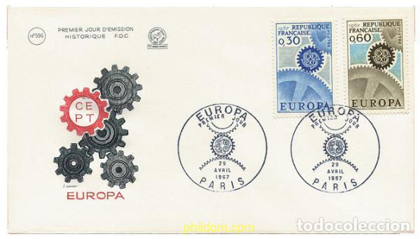 Sellos: 23578 MNH FRANCIA 1967 EUROPA CEPT. ENGRANAJES