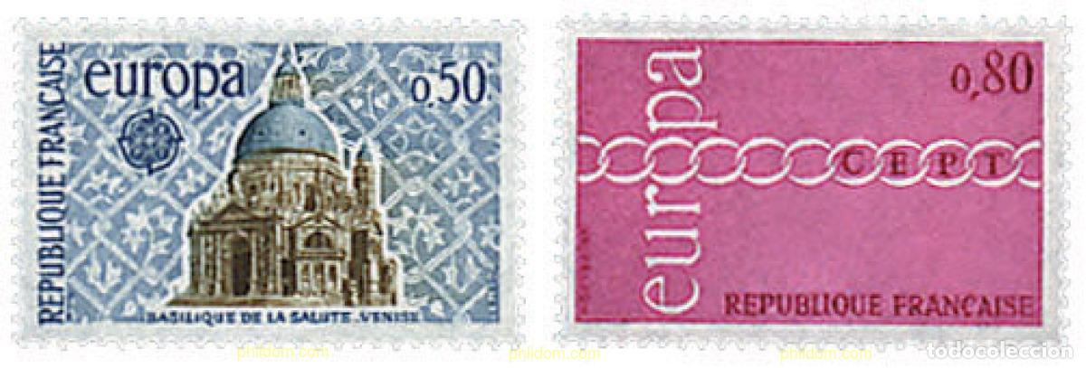 Sellos: 77186 MNH FRANCIA 1971 EUROPA CEPT. FRATERNIDAD Y COOPERACION