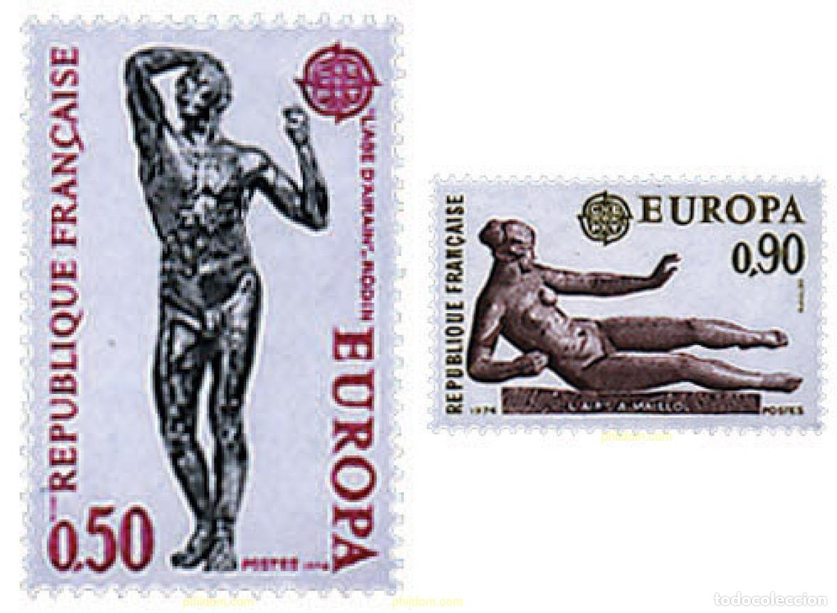 Sellos: 62256 MNH FRANCIA 1974 EUROPA CEPT. ESCULTURAS