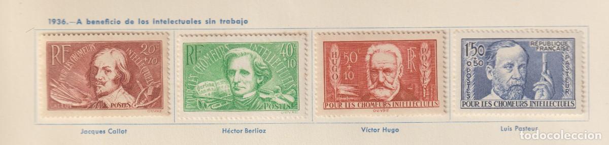 Sellos: France 1936 - Yvert 330/333 mh* con se&ntilde;al de charnela
