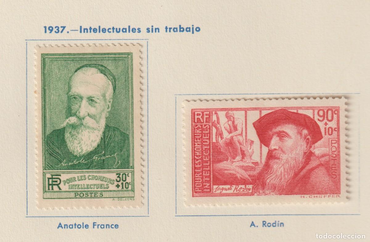 Sellos: France 1937 - Yvert 343/344 mh* con se&ntilde;al de charnela