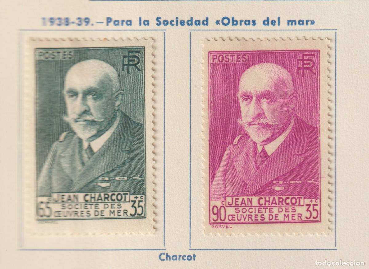 Sellos: France 1938-39 - Yvert 377/377a mh* con se&ntilde;al de charnela