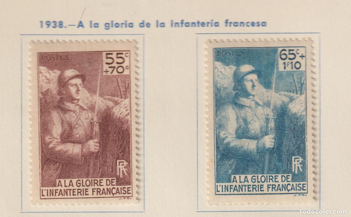 Sellos: France 1938 - Yvert 386/387 mh* con se&ntilde;al de charnela