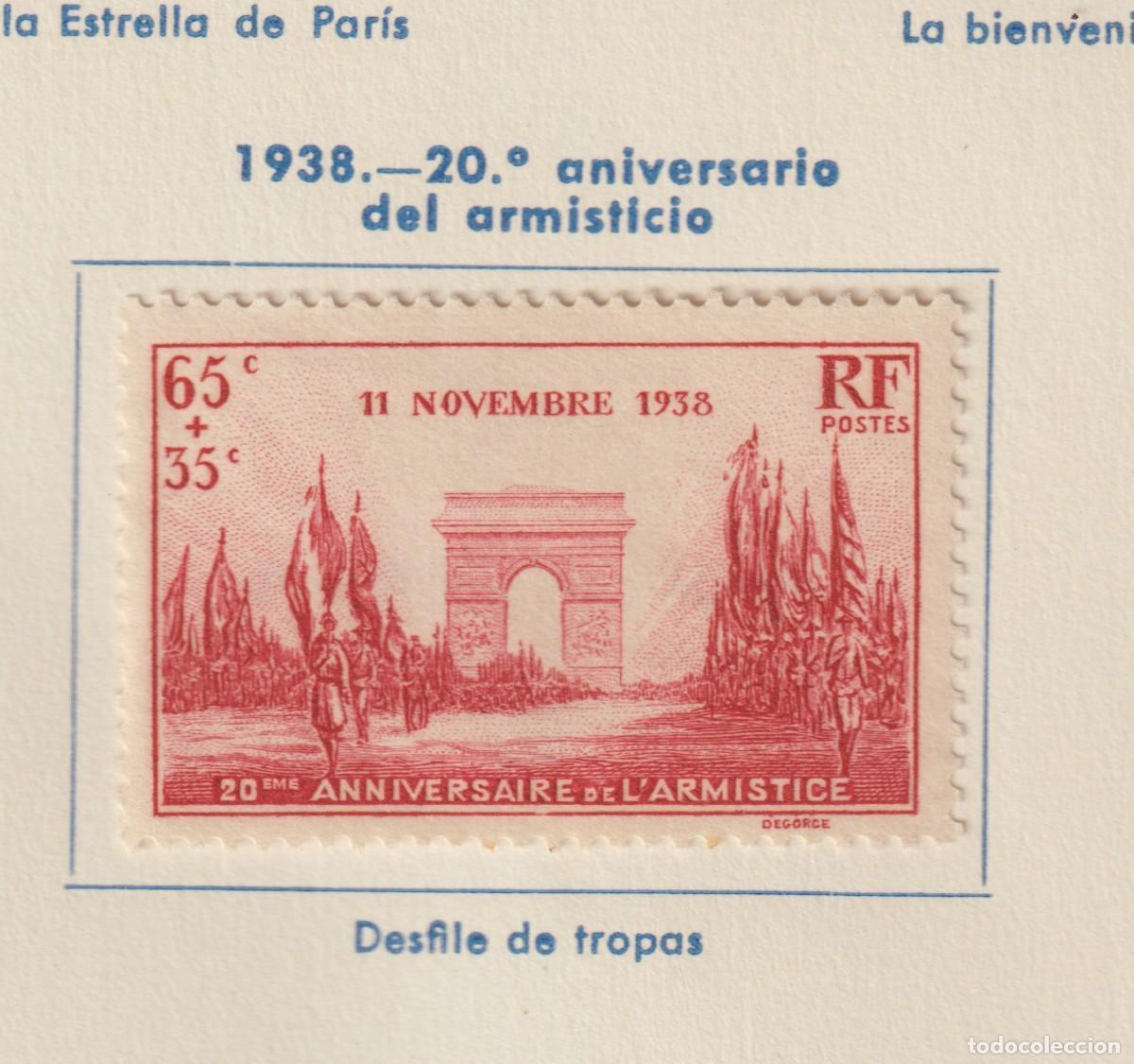 Sellos: France 1938 - Yvert 403 mh* con se&ntilde;al de charnela