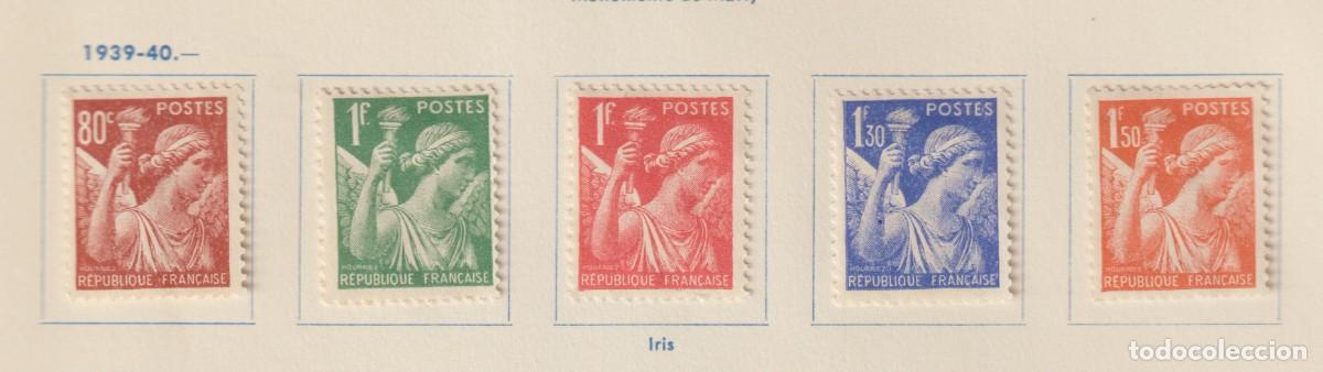 Sellos: France 1939-40 - Yvert 431/435 mh* con se&ntilde;al de charnela