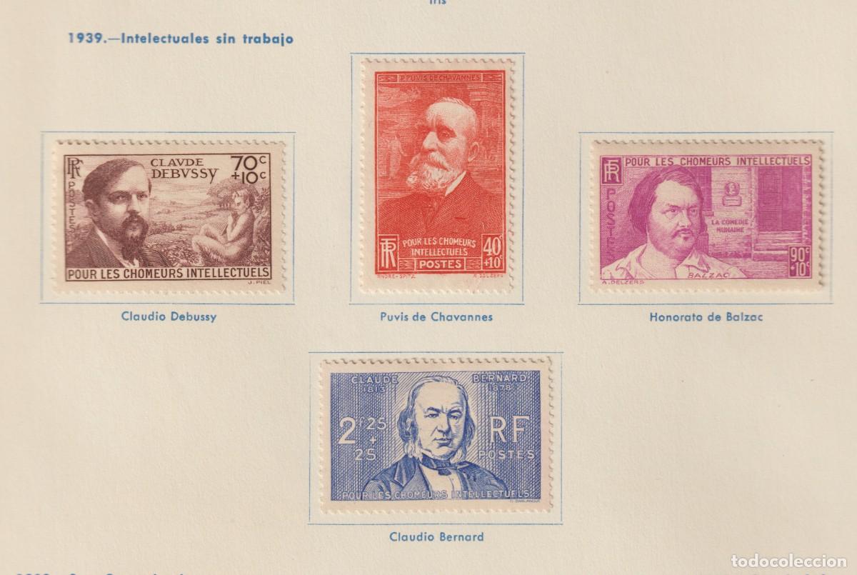 Sellos: France 1939 - Yvert 436/439 mh* con se&ntilde;al de charnela