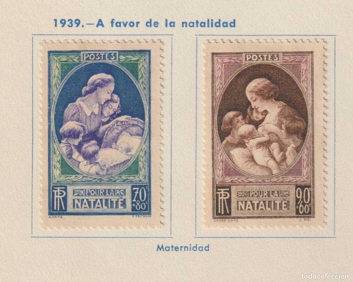 Sellos: France 1939 - Yvert 440/441 mh* con se&ntilde;al de charnela