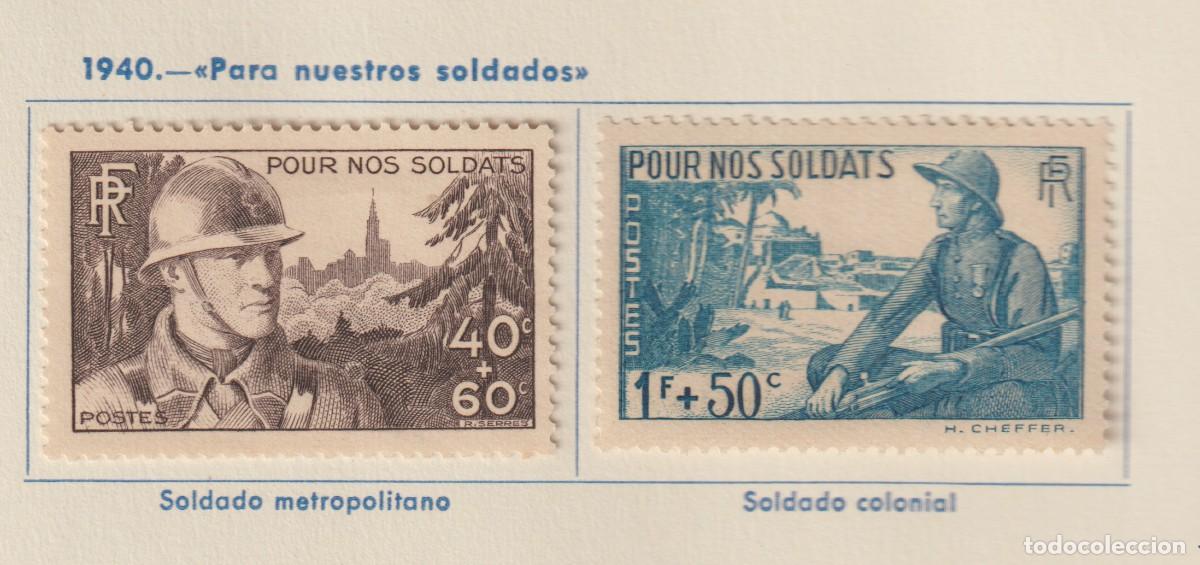Sellos: France 1940 - Yvert 451/452 mh* con se&ntilde;al de charnela