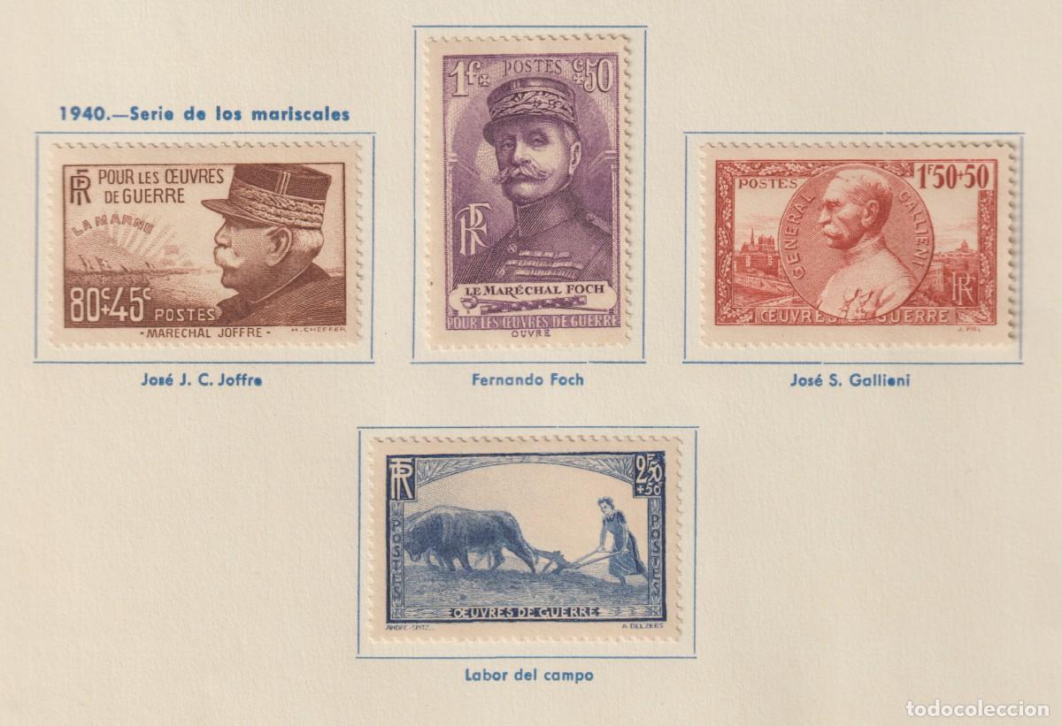 Sellos: France 1940 - Yvert 454/457 mh* con se&ntilde;al de charnela