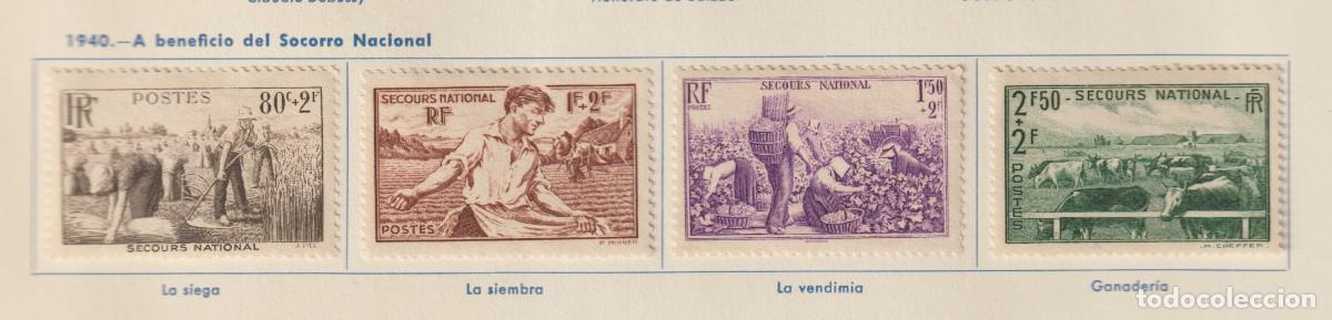Timbres: France 1940 - Yvert 466/469 mh* con se&ntilde;al de charnela