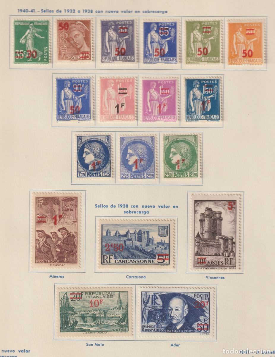 Stamps: France 1940-41 - Yvert 476/493 mh* con se&ntilde;al de charnela