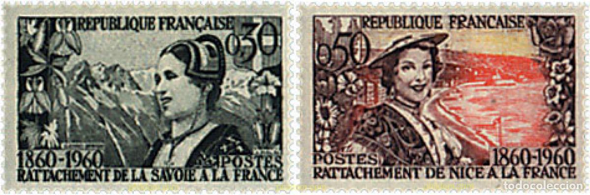 Sellos: 89352 MNH FRANCIA 1960 CENTENARIO DE LA INCORPORACION DEL DUCADO DE SABOYA Y DEL CONDADO DE NIZA