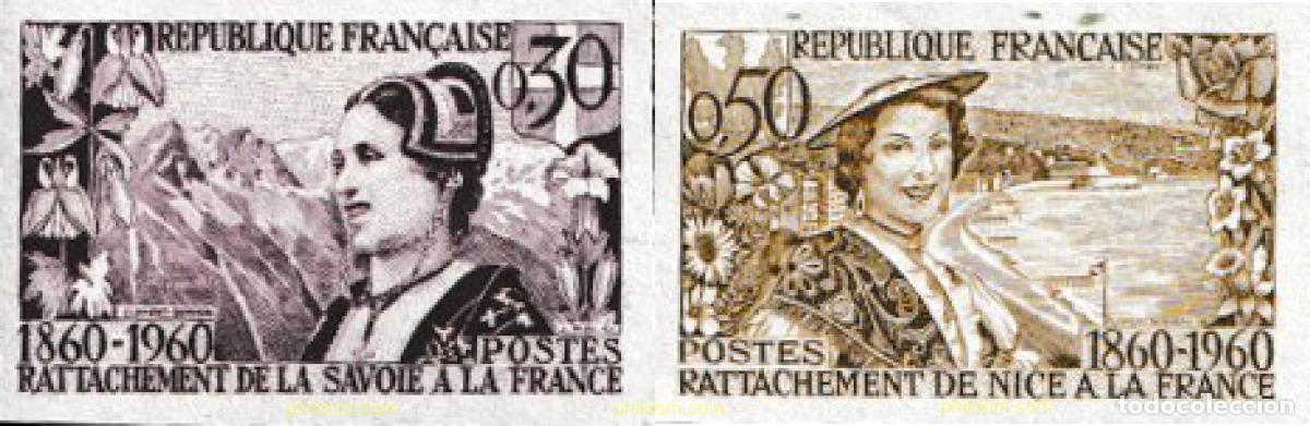 Sellos: 603757 MNH FRANCIA 1960 CENTENARIO DE LA INCORPORACION DEL DUCADO DE SABOYA Y DEL CONDADO DE NIZA