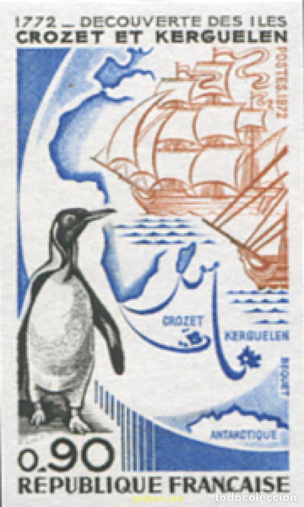 Sellos: 211837 MNH FRANCIA 1972 BICENTENARIO DEL DESCUBRIMIENTO DE LAS ISLAS CROZET Y KERGUELEN