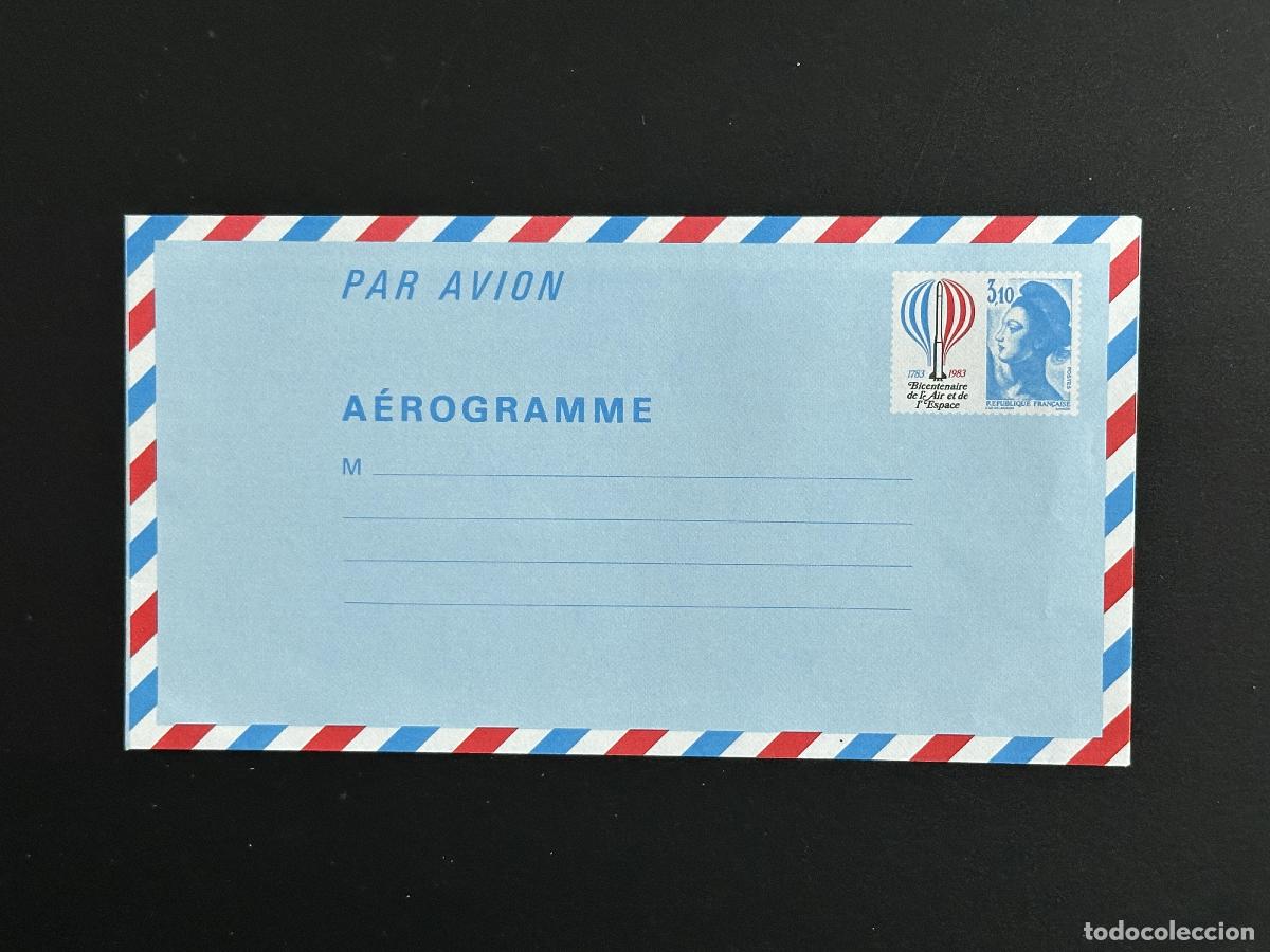 Sellos: Bicentenario del Aire y el Espacio de Aerogram France 1783-1983 Libert&eacute; 310F Neuf