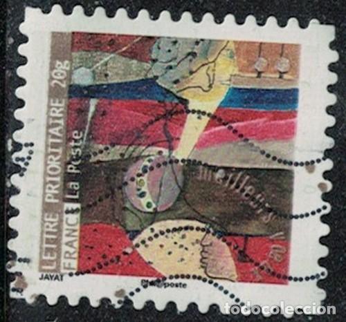 Sellos: Francia 2009 Oblit&eacute;r&eacute; Used Carnet Meilleurs Voeux Troisi&egrave;me Timbre Y&T FR 374 SU