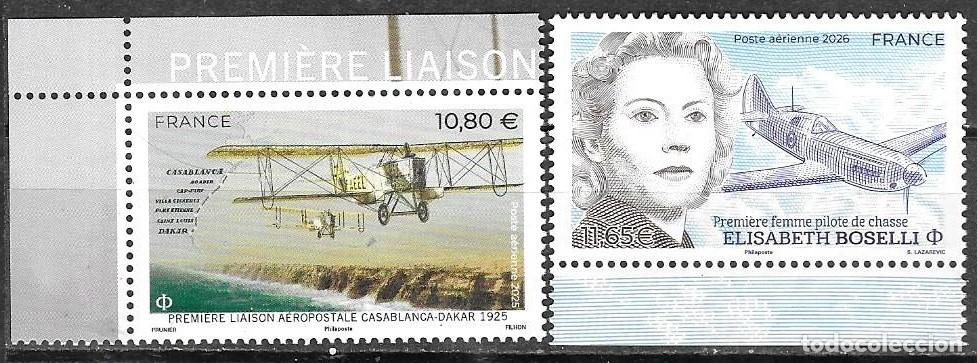 Sellos: SELLOS** FRANCIA 2025/ 25, CORREO AEREO YT 99A + 100